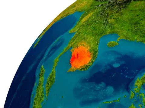 Cambodia on globe Stock Illustration