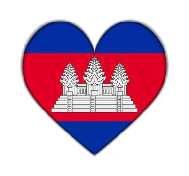 Cambodia heart flag vector 스톡 일러스트