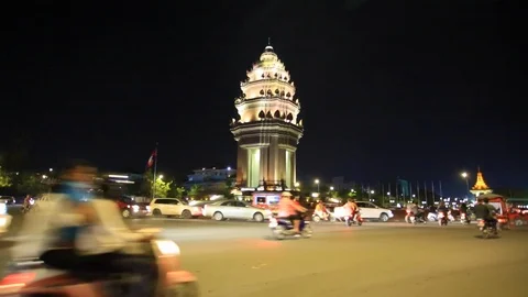 Cambodia independence monument Stock Footage 108926552