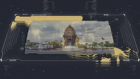Cambodia Intel Map Stock Footage 331153481