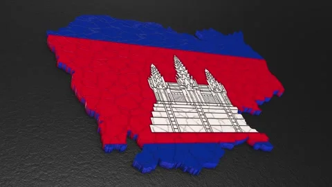 Cambodia map 3d. 3d map of Cambodia. Stock Footage 271557212