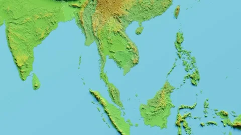 Cambodia Map 3D animated with Borders Video stock 348517476