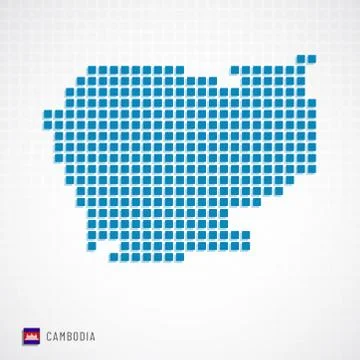 Cambodia map and flag icon Illustrazione stock