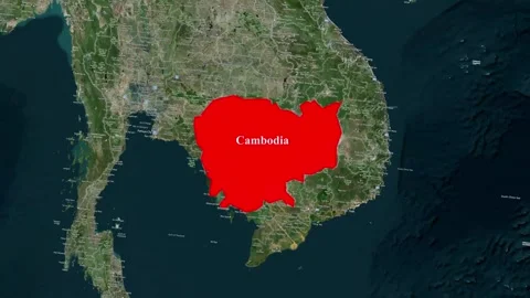Cambodia Map Animation with Location Highlight Video stock 343833345