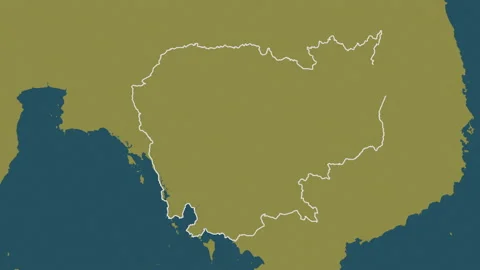 Cambodia map - drive. Regions. Pattern. Video stock 147698589