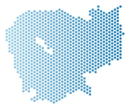 Cambodia Map Honeycomb Scheme Ilustração Stock
