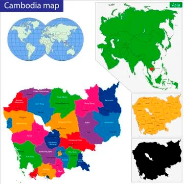 Cambodia map Stock Illustration