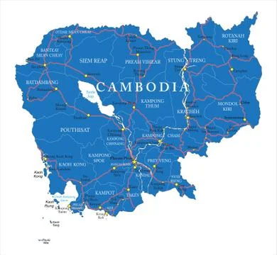 Cambodia map Stock Illustration