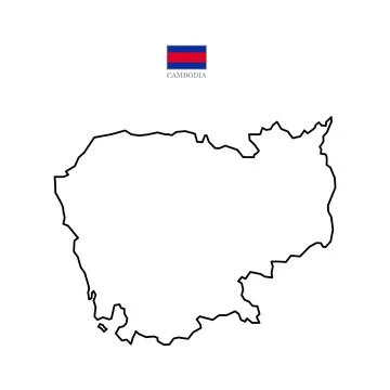 Cambodia map outline Stock Illustration