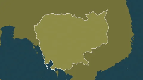 Cambodia map - solid. Border. Pattern. Stock Footage 273558366