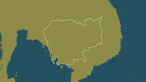 Cambodia map - solid. Regions. Pattern. Stock Footage 147706447