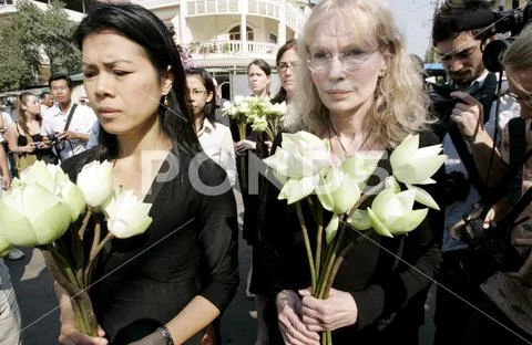 Cambodia Mia Farrow - Jan 2008 Stock Photos