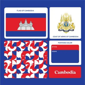 Cambodia nationals flags Stock Illustration