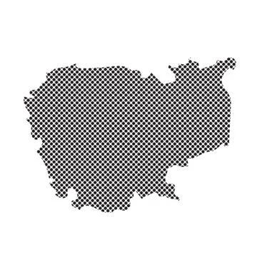 Cambodia outline map Stock Illustration