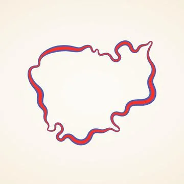 Cambodia - Outline Map Stock Illustration