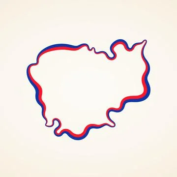 Cambodia - Outline Map Illustrazione stock