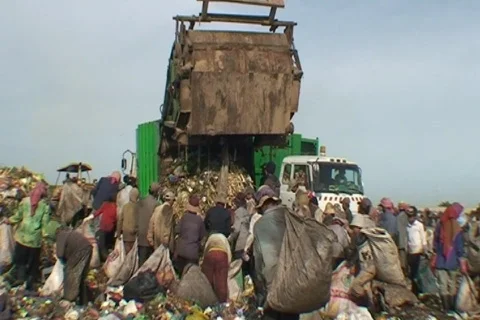 CAMBODIA-PHNOM PENH GARBAGE DUMP 1 Stock Footage 271607