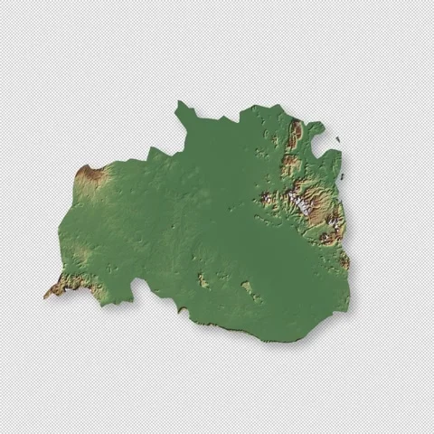 Cambodia Rotating 3D Relief Map Seamless Loop, Alpha Channel 4K 库存影片 340722701