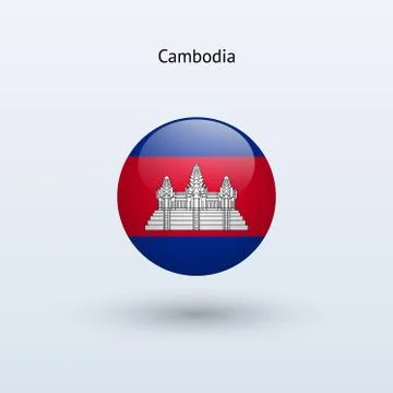 Cambodia round flag. Vector illustration. Stock-Illustration