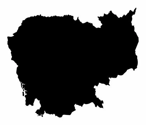 Cambodia silhouette map Illustrazione stock