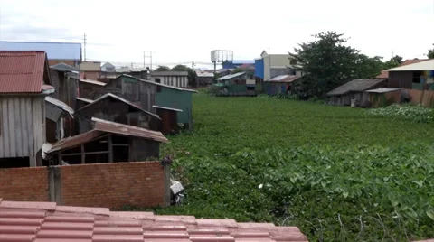 Cambodia slums Stock Footage