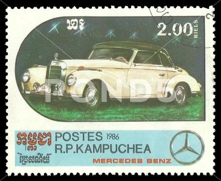 Cambodia - stamp 1986, Mercedes Stock Illustration