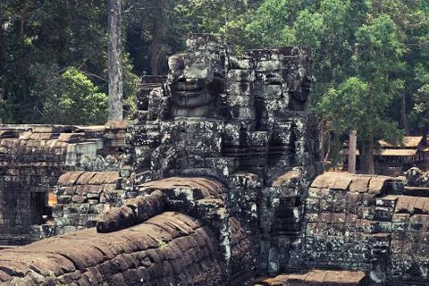 Cambodia &amp; Stone Heads Stock Photos