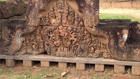 CAMBODIA TEMPLE ART 스톡 동영상 128764973