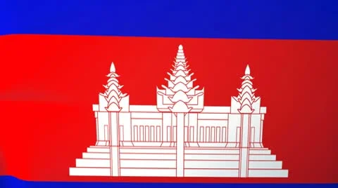 Cambodia Waving Flag Stock Footage 10761661
