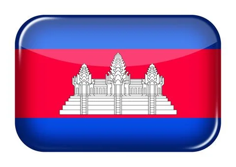 Cambodia web icon rectangle button Stock Illustration