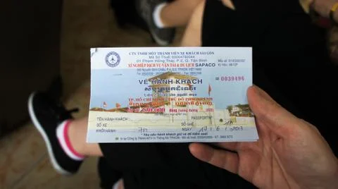 Cambodian bus ticket Stock Photos