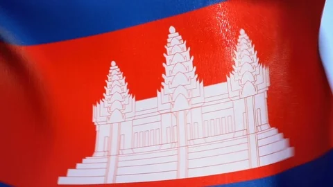 Cambodian Flag Flapping Video stock 118958159