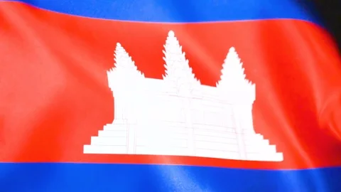 Cambodian Flag Flapping Stock Footage 118966751