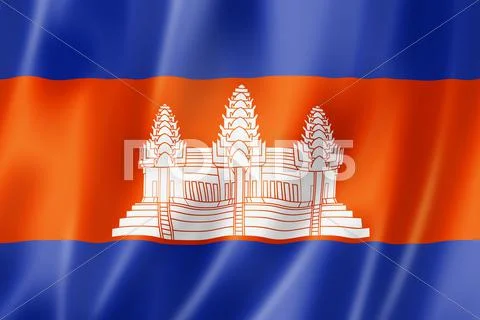 Cambodian flag Stock Illustration