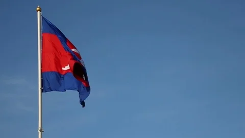 Cambodian Flag (normal motion) Stock Footage 71294795