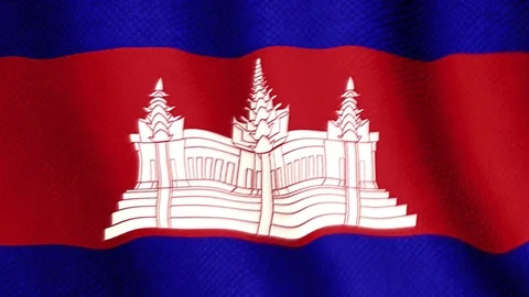 Cambodian flag waving animation Stock Footage 77613765