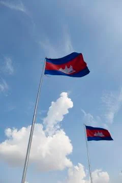 Cambodian flags Foto stock