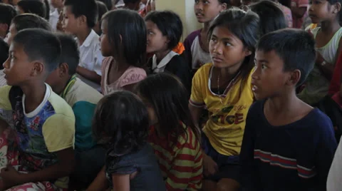 Cambodian Orphan Clapping Hands Stock Footage 32269940