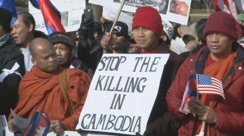 Cambodian Protest Video stock 35404134