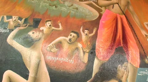 Cambodian wall murals Video stock 522296