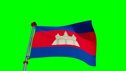 Cambodia's Flag in 3D Stock Footage 142915553