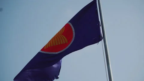 Cambodia's flag in the wind 4k Stock Footage 132087042