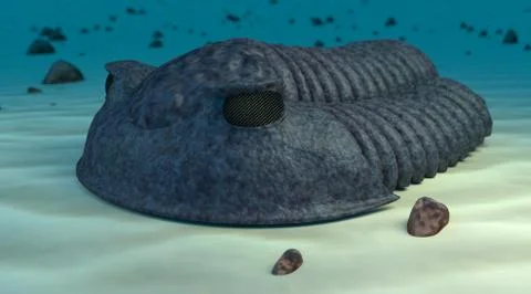 Cambric trilobite render Illustrazione stock
