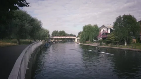 Cambridge, UK - River Stock Footage 159758704