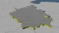 Cambridgeshire - county of England extruded. Bumps 4k or 4k+ Resolution