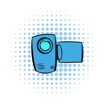 Camcorder comics icon Stock Illustration