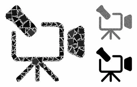 Camcorder Composition Icon of Abrupt Elements Stockillustratie