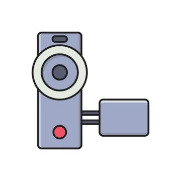 Camcorder flat color icon Stock Illustration