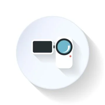 Camcorder flat icon Stock Illustration