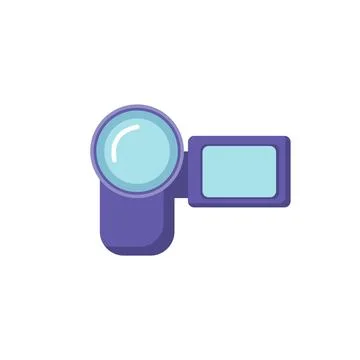Camcorder flat icon on white background Stock Illustration